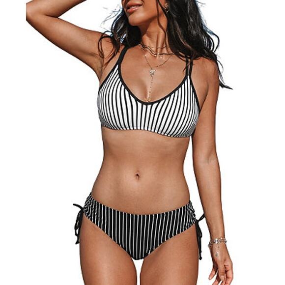 Cupshe
Criss Cross Back Strappy Side with Double Spaghetti Straps Bikini Set 💕 - Picture 1 of 8